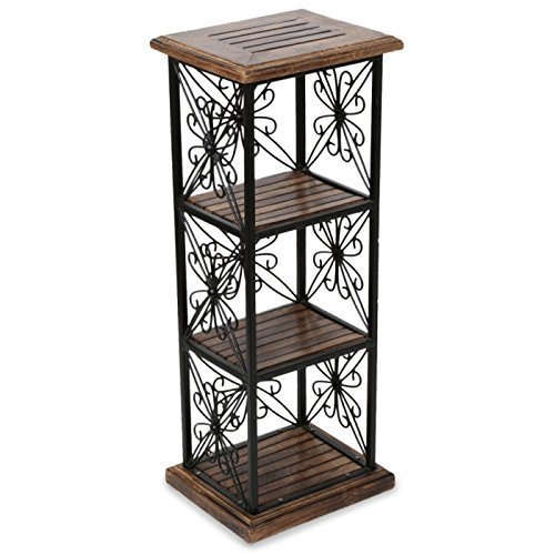 Wrought iron book stand and shelves